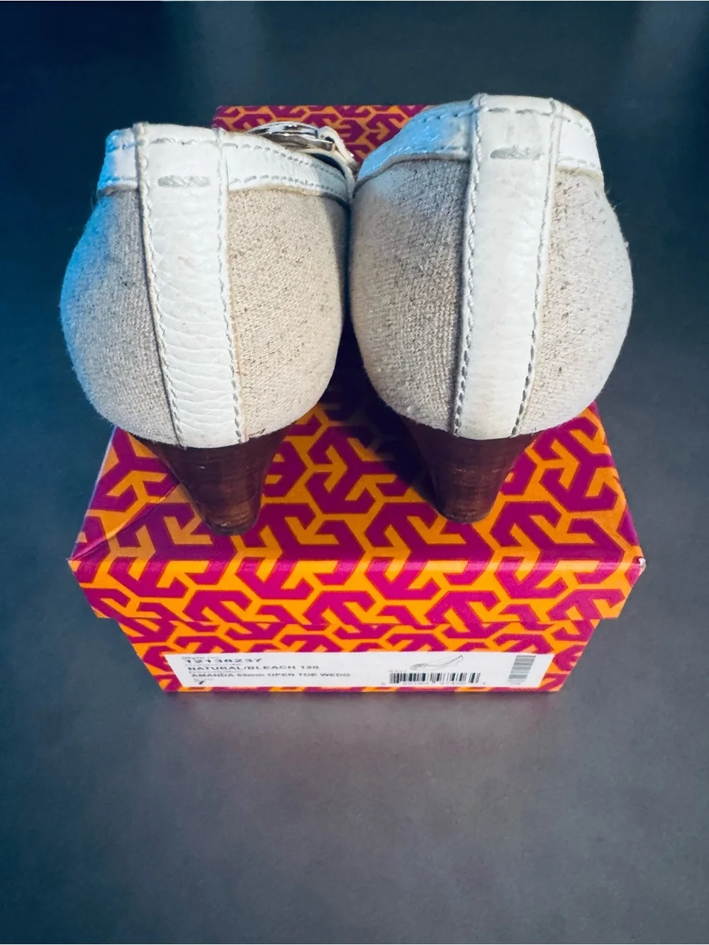 Tory Burch Amanda 65mm Open Toe Wedges - Natural Bleach - Size 7